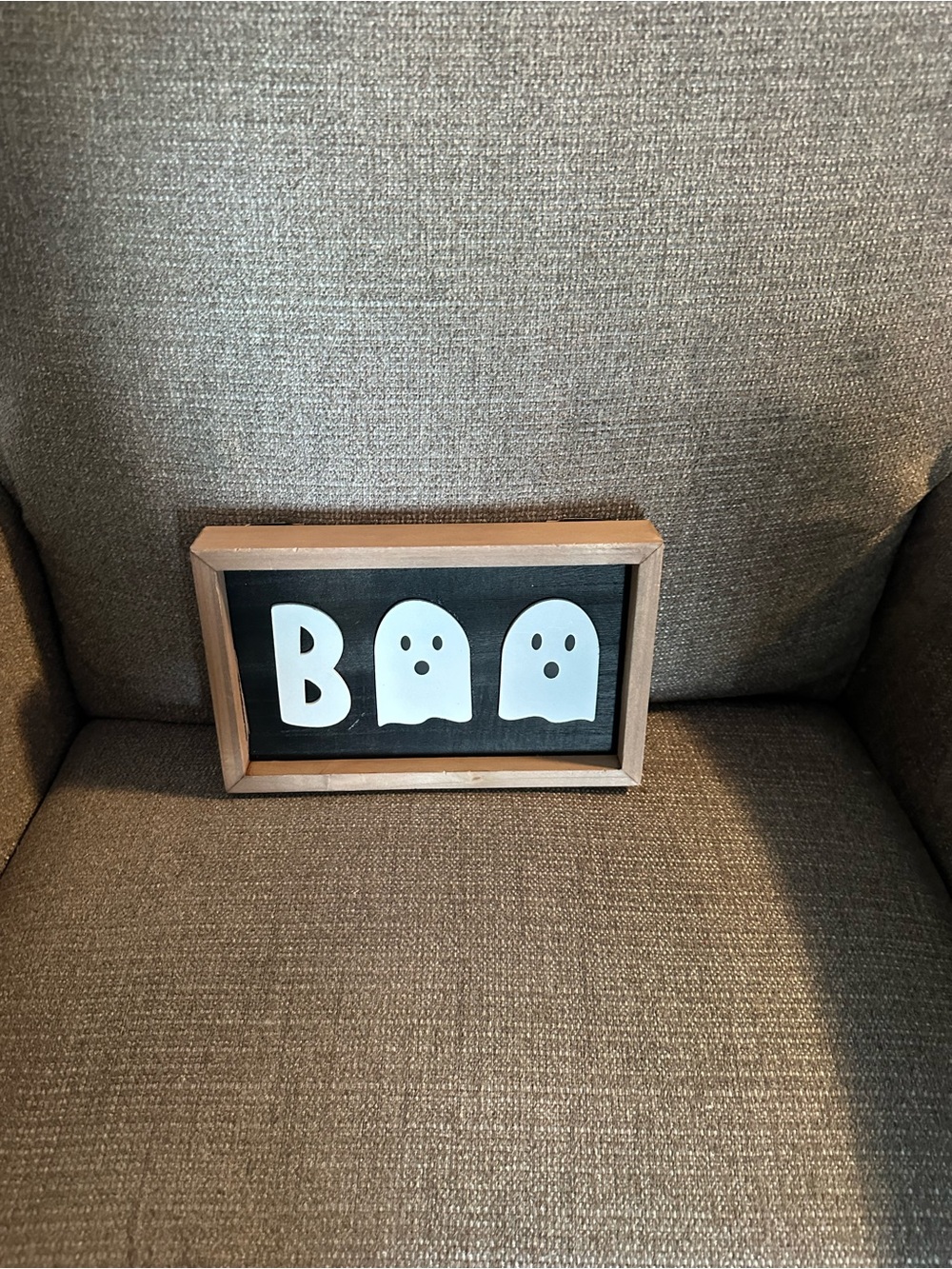 Halloween 'Boo' Framed Wall Art - White on Black